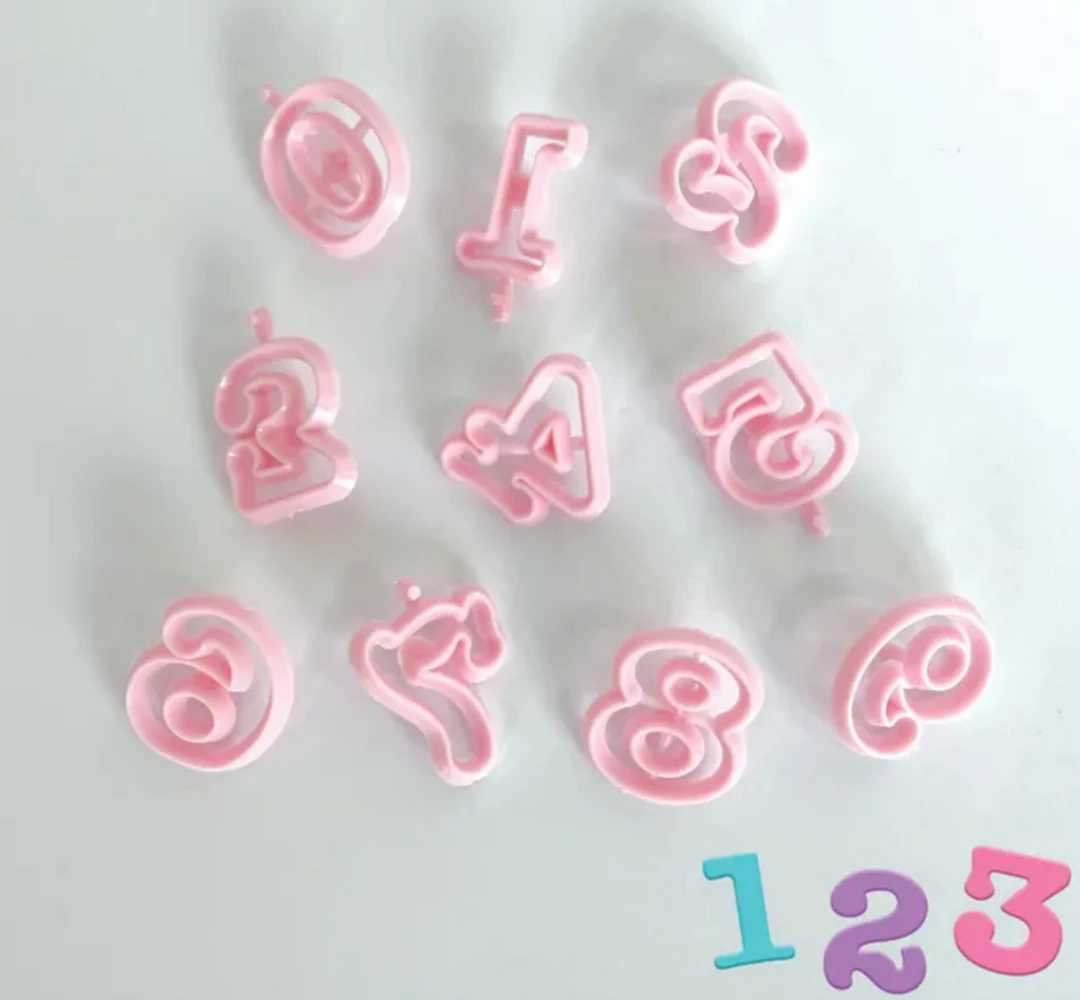 Cake Craft Cutters, Embossers, Debossers Pink Numbers - Embossers 3 Cake Craft Cutters, Embossers, Debossers Pink Numbers - Embossers