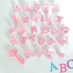 Cake Craft Pink Uppercase Alphabet Embossers