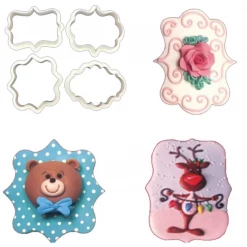 Cake Craft Assorted Plaque Cookie Cutters - 4 Piece