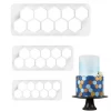 Cake Craft Cookie Cutters Hexagon Pattern Impression Cutter Set - 3 Pieces