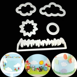 Cake Craft Grass/Sun/Cloud Cutter Set - 5 Pieces Cookie Cutters