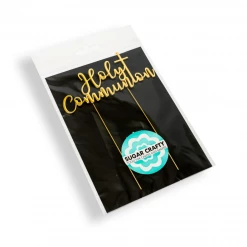 Sugar Crafty Gold Plated Cake Topper - HOLY COMMUNION Cake Toppers, Plaques & Candles