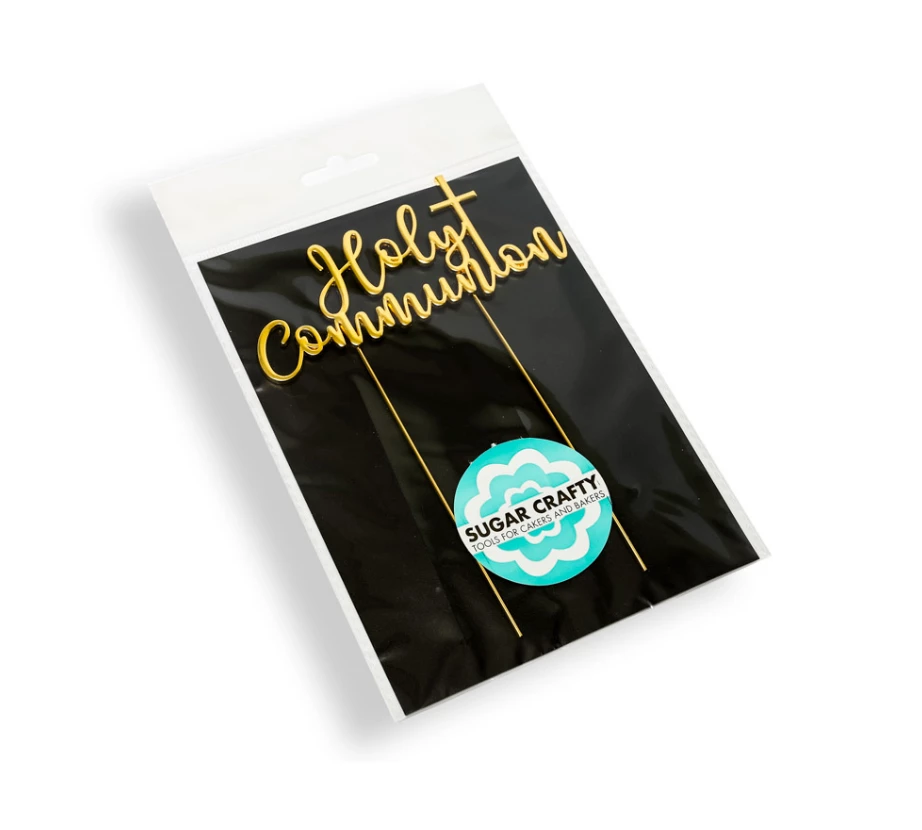 Sugar Crafty Gold Plated Cake Topper - HOLY COMMUNION Cake Toppers, Plaques & Candles 4 Sugar Crafty Gold Plated Cake Topper - HOLY COMMUNION Cake Toppers, Plaques & Candles