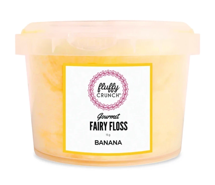 Lollies, Fairy Floss & Chocolate Fluffy Crunch 20g Banana 3 Lollies, Fairy Floss & Chocolate Fluffy Crunch 20g Banana