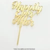 Cake Craft Cake Toppers, Plaques & Candles Happily Ever After Acrylic Cake Topper - Gold