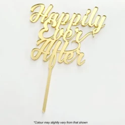 Cake Craft Cake Toppers, Plaques & Candles Happily Ever After Acrylic Cake Topper - Gold