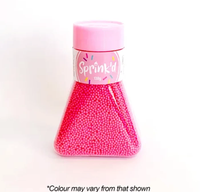 Sprink'd Bright Pink Sugar Balls | 2mm 3 Sprink'd Bright Pink Sugar Balls | 2mm