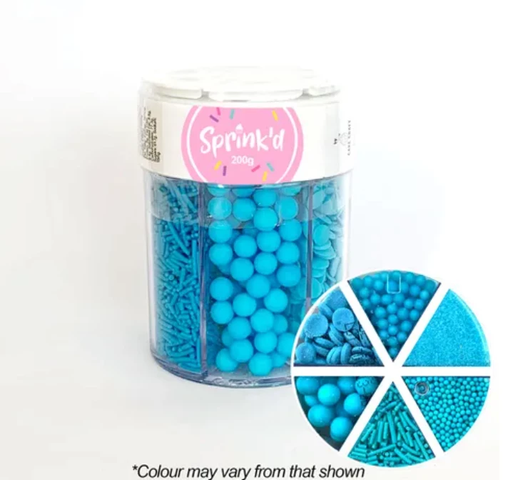 Sprink'd 6 Sprinkle Cavity Jar - Bright Blue Sprinkles 3 Sprink'd 6 Sprinkle Cavity Jar - Bright Blue Sprinkles