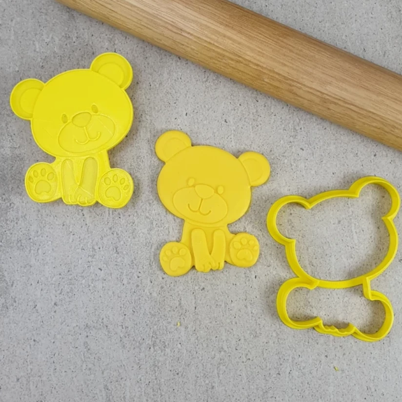 Custom Cookie Cutters Teddy Bear Cutter & 3Dmbosser 3 Custom Cookie Cutters Teddy Bear Cutter & 3Dmbosser