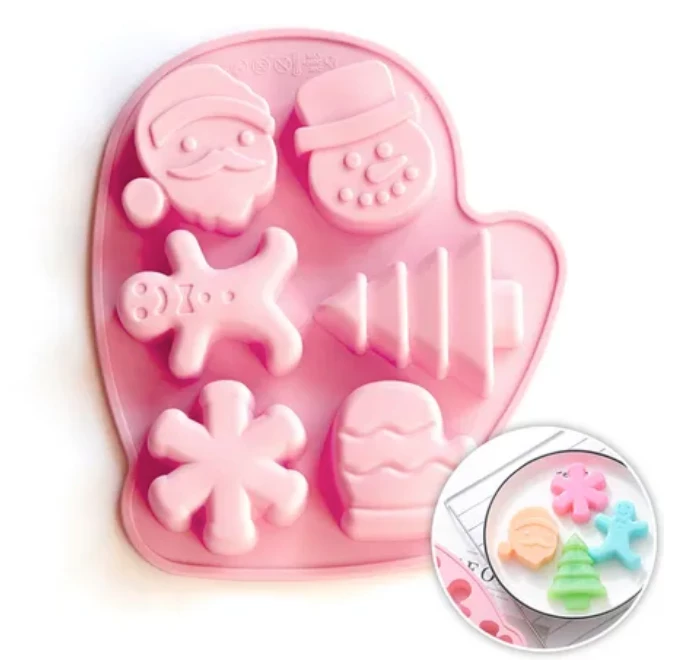 Cake Craft Moulds Christmas Mitten | 6 Cavity Silicone Mould 3 Cake Craft Moulds Christmas Mitten | 6 Cavity Silicone Mould