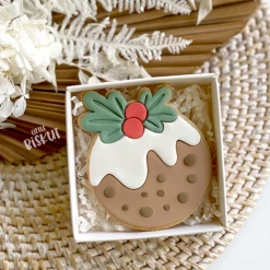 Little Biskut Cutters, Embossers, Debossers Large Christmas Pudding Cutter & Embosser Set