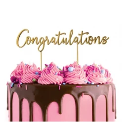 Cake Craft Congratulations Metal Topper | Gold Cake Toppers, Plaques & Candles