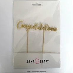 Cake Craft Congratulations Metal Topper | Gold Cake Toppers, Plaques & Candles