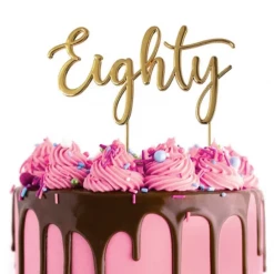 Cake Craft Eighty Metal Topper | Gold Cake Toppers, Plaques & Candles