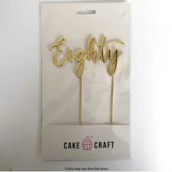 Cake Craft Eighty Metal Topper | Gold Cake Toppers, Plaques & Candles