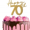 Cake Craft Happy 70th Metal Topper | Gold