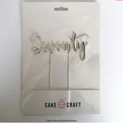 Cake Craft Seventy Metal Topper | Silver Cake Toppers, Plaques & Candles