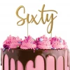 Cake Craft Sixty Metal Topper | Gold Cake Toppers, Plaques & Candles