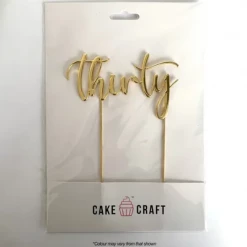 Cake Craft Thirty Metal Topper | Gold
