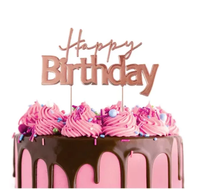 Cake Craft Happy Birthday Metal Topper | Rose Gold Cake Toppers, Plaques & Candles 3 Cake Craft Happy Birthday Metal Topper | Rose Gold Cake Toppers, Plaques & Candles