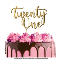 Cake Craft Twenty One Metal Topper | Gold Cake Toppers, Plaques & Candles