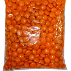 Mint Cake And Party Choc Drops - Orange (500g Bag) Lollies, Fairy Floss & Chocolate