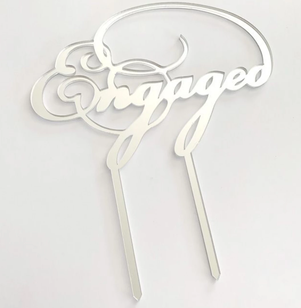 Cake Toppers, Plaques & Candles Cake Craft Acrylic Topper - Engaged 3 Cake Toppers, Plaques & Candles Cake Craft Acrylic Topper - Engaged