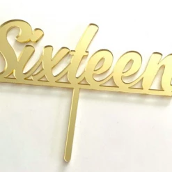 Cake Craft Acrylic Topper - Sixteen