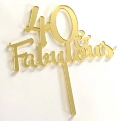 Cake Toppers, Plaques & Candles Cake Craft Acrylic Topper - 40 & Fabulous