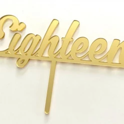 Cake Craft Acrylic Topper - Eighteen
