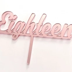 Cake Craft Acrylic Topper - Eighteen