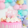 Illume Partyware Happy Birthday Cake Topper - Multiple Colours