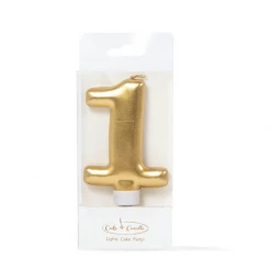 Cake And Candle Gold Number Candles