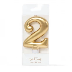 Cake And Candle Gold Number Candles