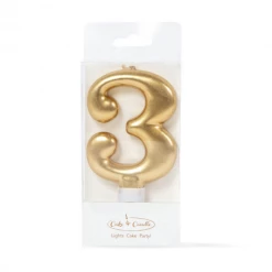 Cake And Candle Gold Number Candles