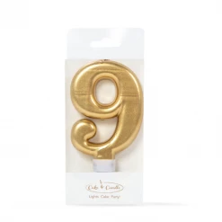 Cake And Candle Gold Number Candles