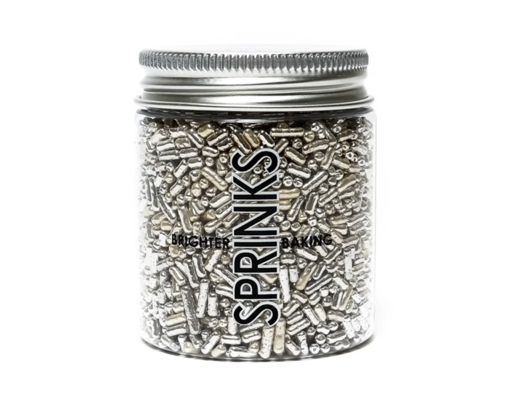 Sprinks Metallic Silver Jimmies Sprinkles 3 Sprinks Metallic Silver Jimmies Sprinkles