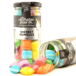 The Australian Sweet Co. Lollies, Fairy Floss & Chocolate Sherbet Humbugs Rocks 170g