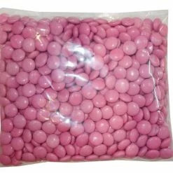 Mint Cake And Party Choc Drops - Pink (500g Bag) Lollies, Fairy Floss & Chocolate
