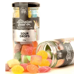 The Australian Sweet Co. Sour Drops Rock Candy Lollies, Fairy Floss & Chocolate
