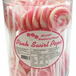 Mint Cake And Party Lollies, Fairy Floss & Chocolate Mini Pink And White Lollipops