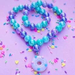Sweet As Sugar Jewellery Purple Donut Beaded Necklace