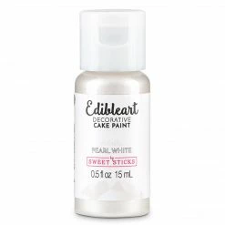 SWEET STICKS Metallic Pearl White Edible Art Paint 15ml Colours, Paints, Dusts, Glitters & Flavours